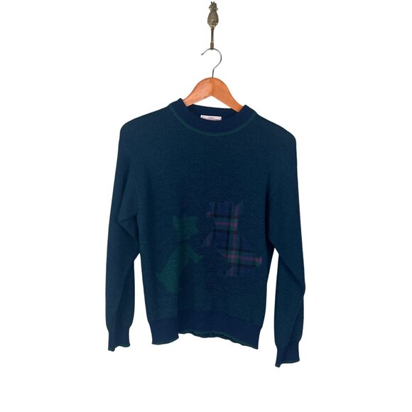 Vintage Pendleton Made USA 100% Virgin Wool Sweater Scottie Womens Sz. M Petite - Picture 1 of 7